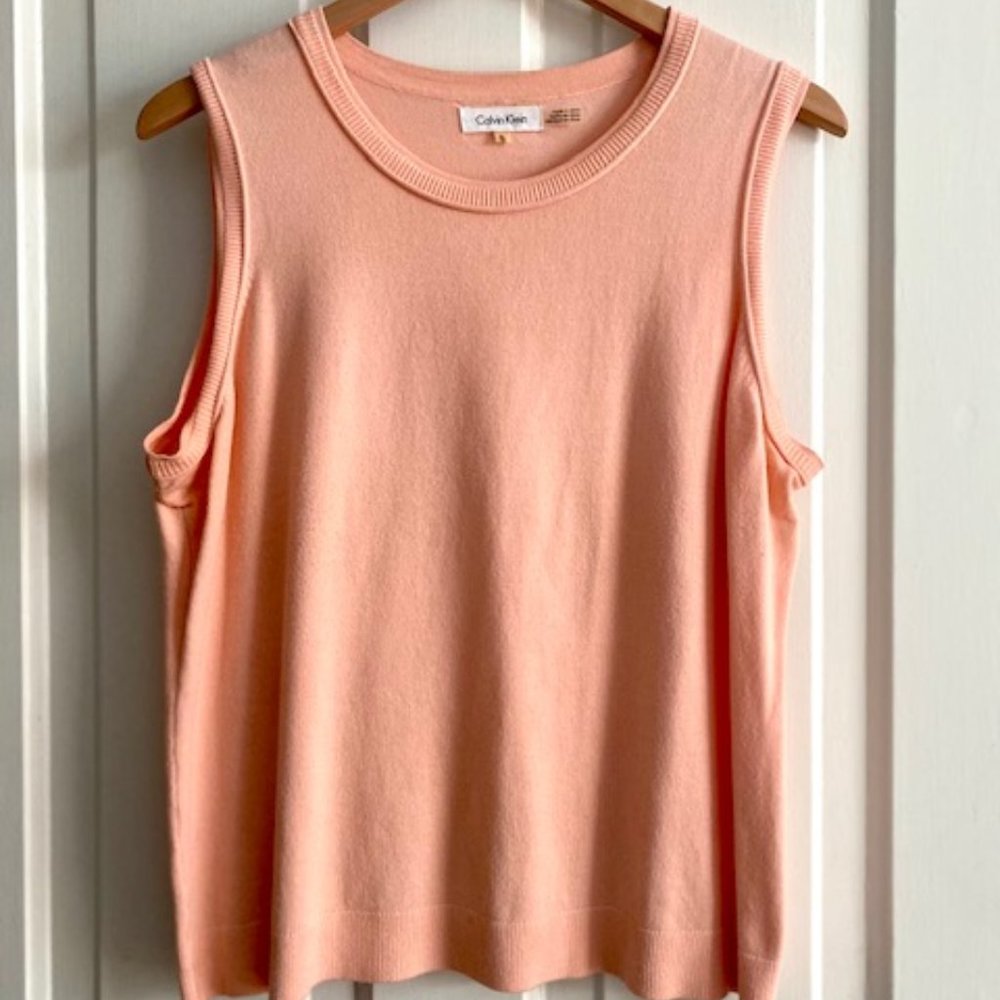 Melon colored Calvin Klein sleeveless shell